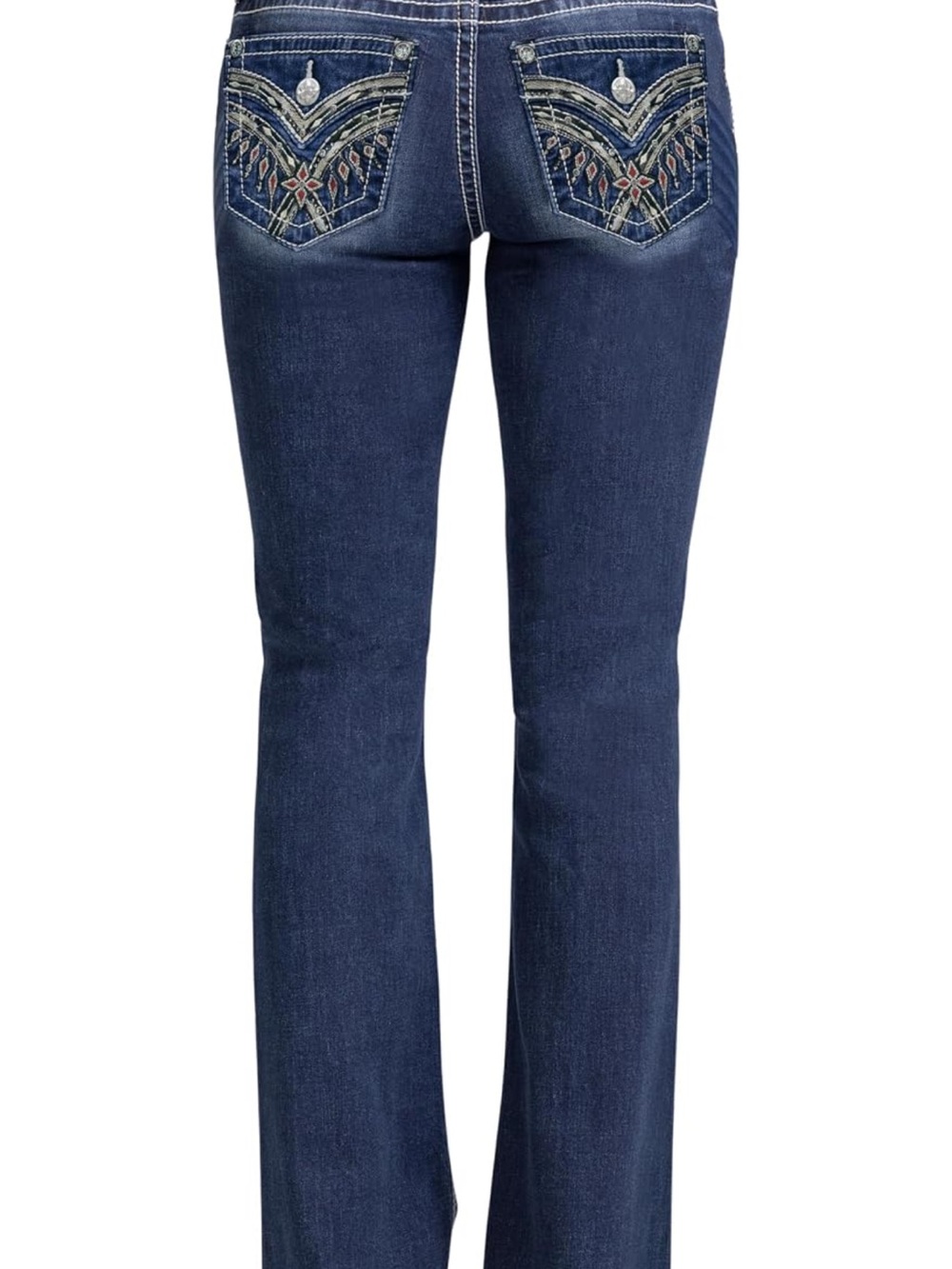 Miss Me Dark Blue Embroidered Bootcut Jeans